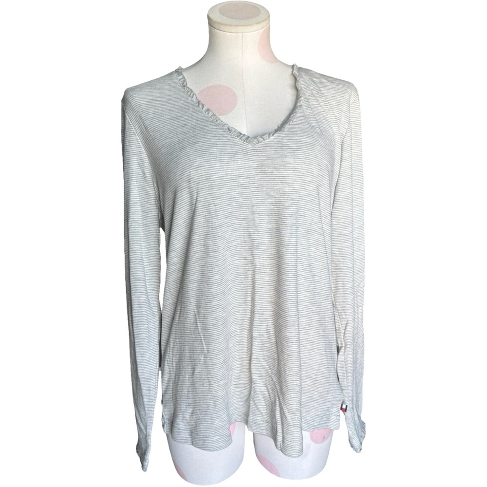NWT Tommy Hilfiger PJ Pajama Top - Gray Stripe - XL